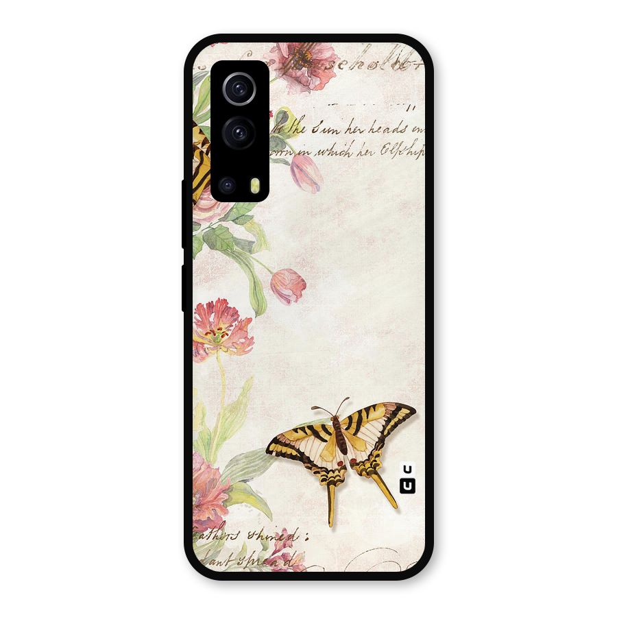 Butterfly Floral Metal Back Case for iQOO Z3