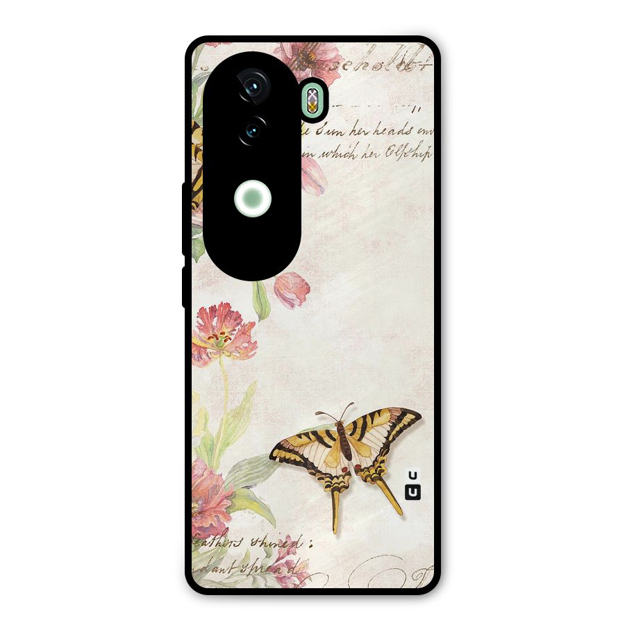 Butterfly Floral Metal Back Case for iQOO Z9s