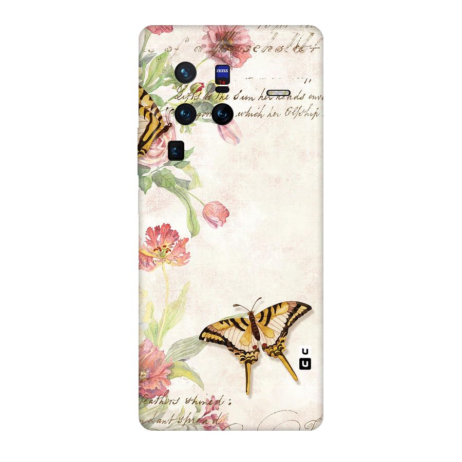 Butterfly Floral Original Polycarbonate Back Case for Vivo X80