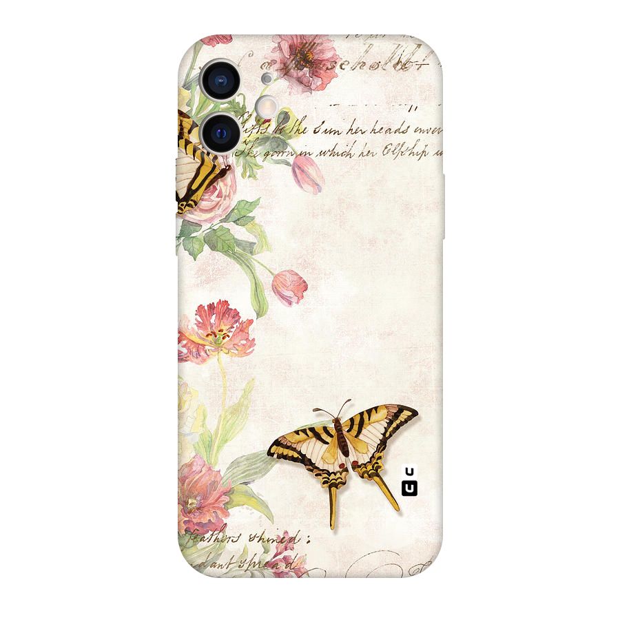 Butterfly Floral Original Polycarbonate Back Case for iPhone 12