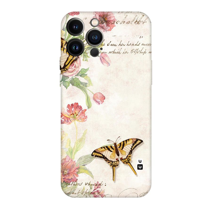 Butterfly Floral Original Polycarbonate Back Case for iPhone 13 Pro Max