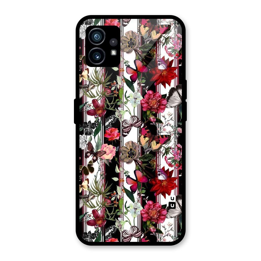 Butterfly Flowers Glass Back Case for Nothing Phone 1