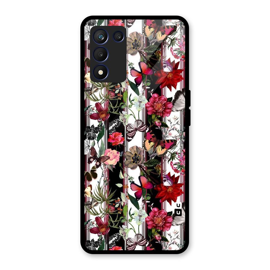 Butterfly Flowers Glass Back Case for Realme 9 5G Speed