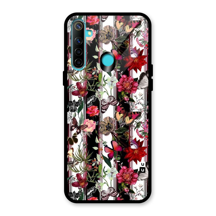 Butterfly Flowers Glass Back Case for Realme Narzo 10