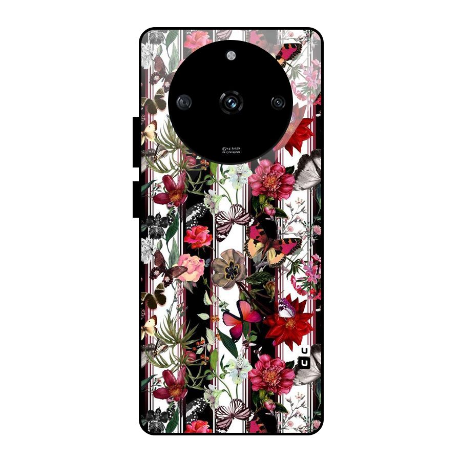 Butterfly Flowers Glass Back Case for Realme Narzo 60 5G