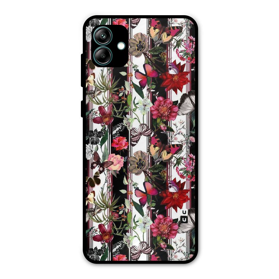 Butterfly Flowers Metal Back Case for Galaxy A04
