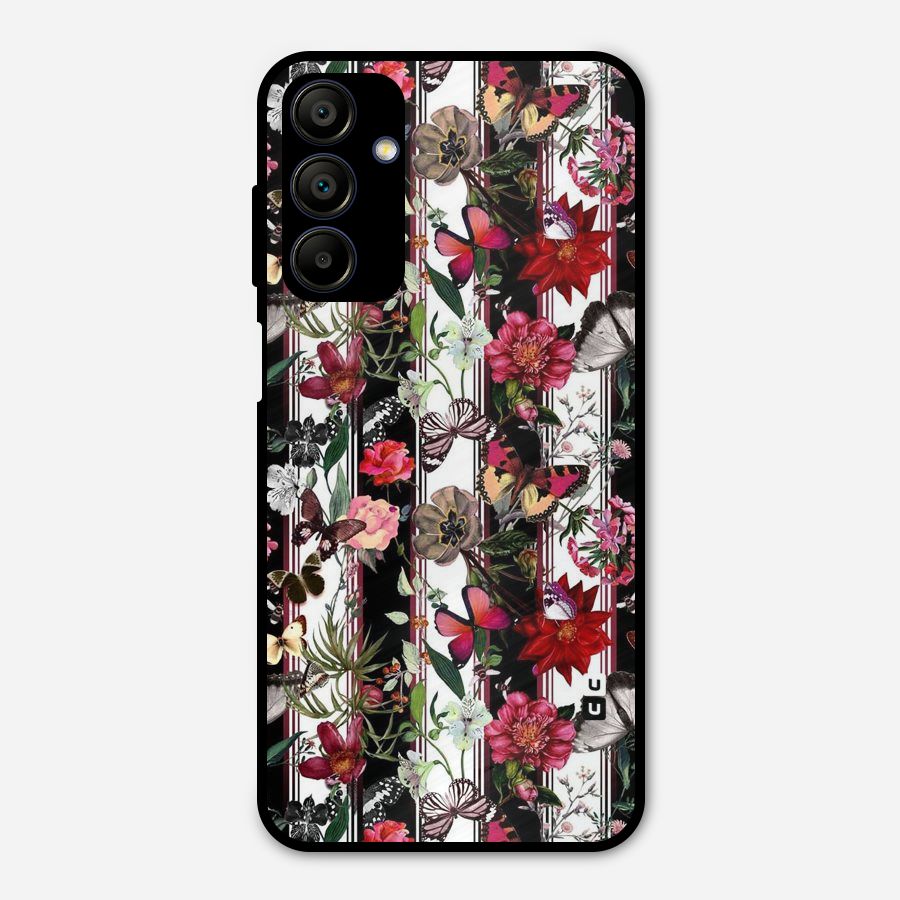 Butterfly Flowers Metal Back Case for Galaxy A15 5G