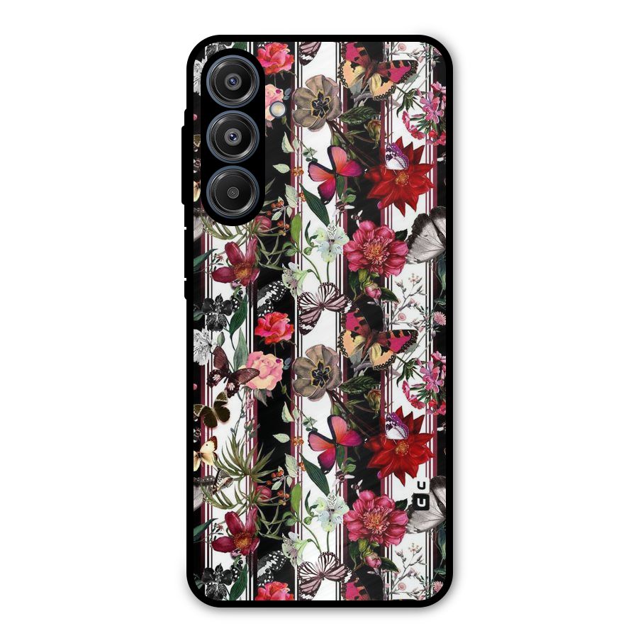 Butterfly Flowers Metal Back Case for Galaxy A16 5G