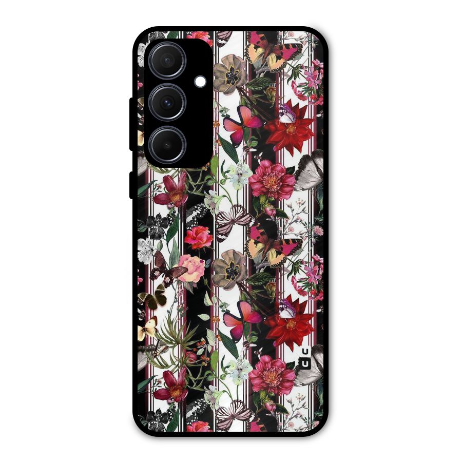 Butterfly Flowers Metal Back Case for Galaxy A35