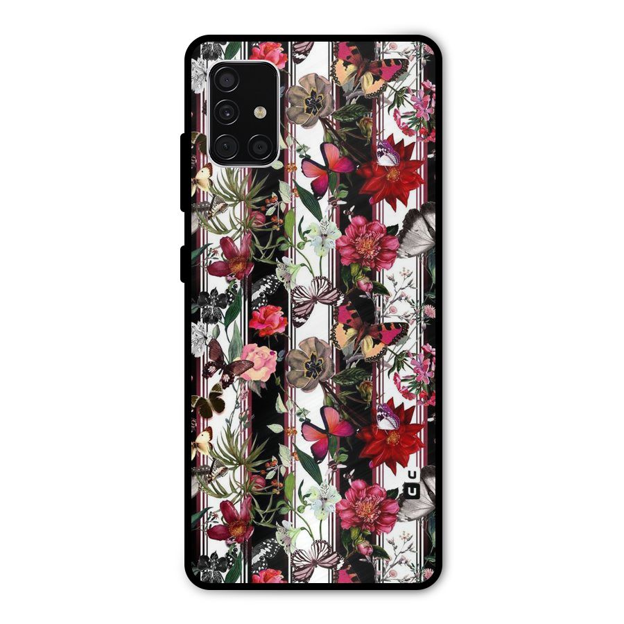 Butterfly Flowers Metal Back Case for Galaxy A51