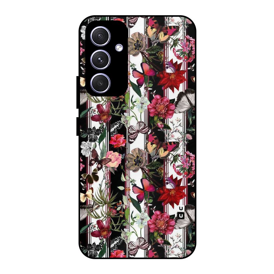 Butterfly Flowers Metal Back Case for Galaxy A54