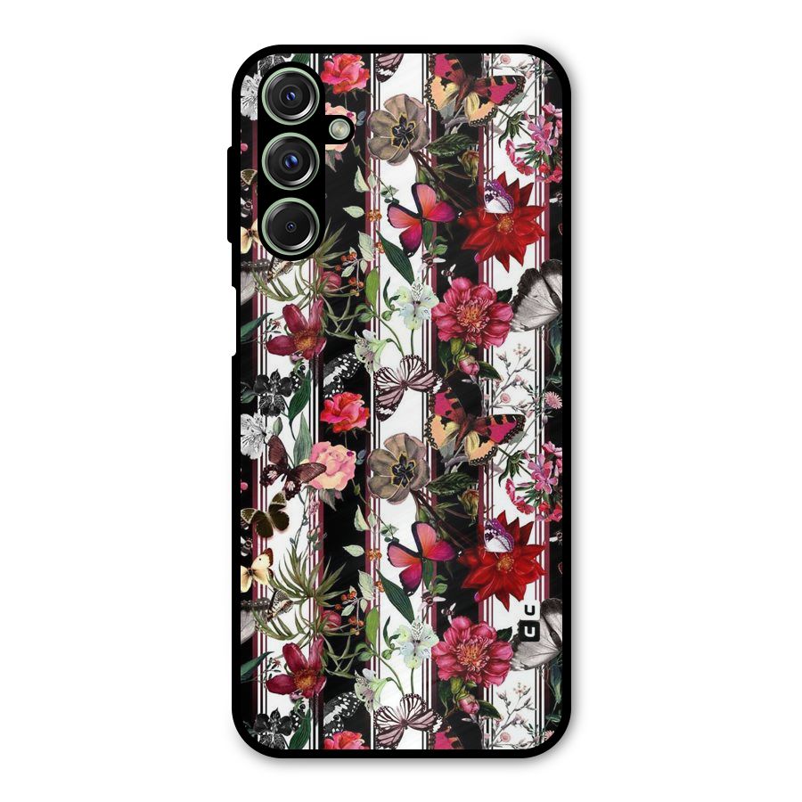 Butterfly Flowers Metal Back Case for Galaxy F34