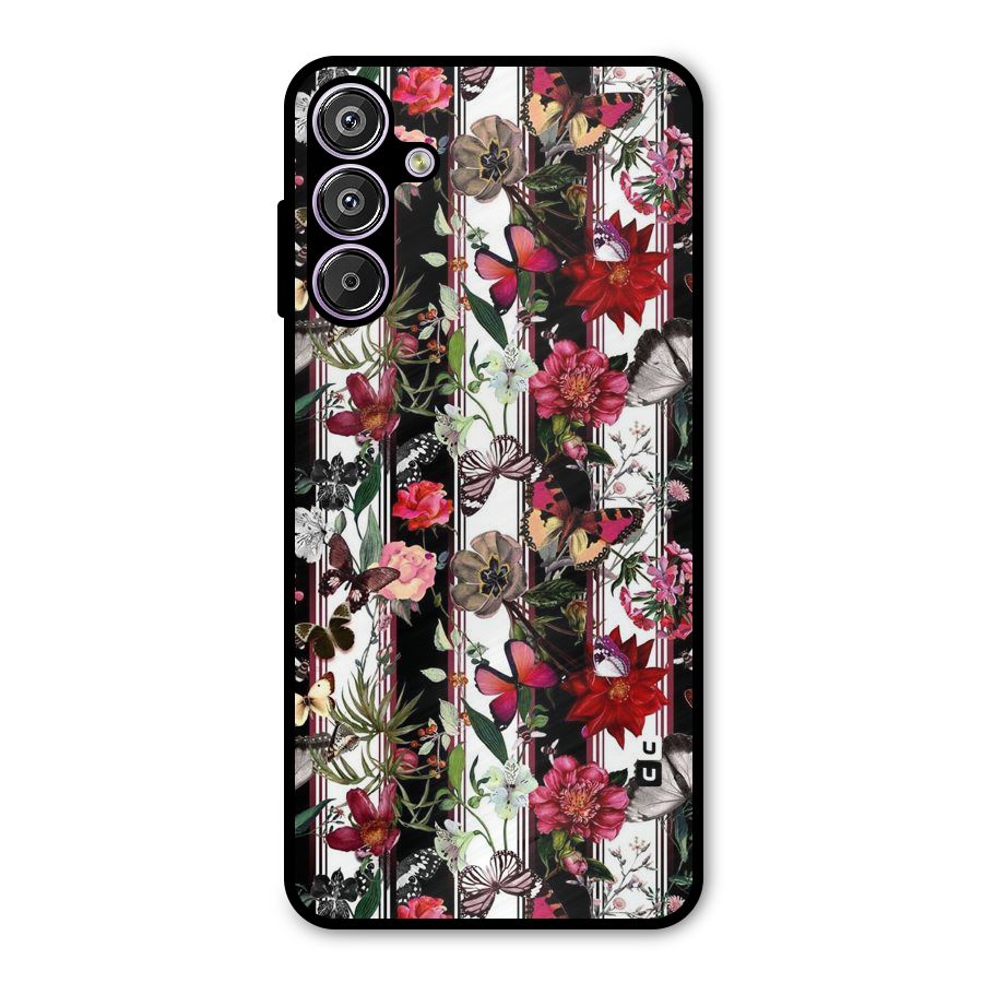 Butterfly Flowers Metal Back Case for Galaxy M15