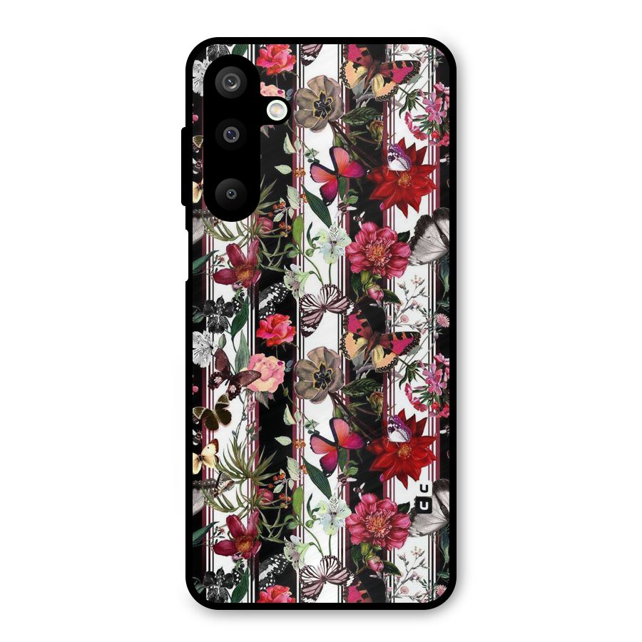 Butterfly Flowers Metal Back Case for Galaxy M16