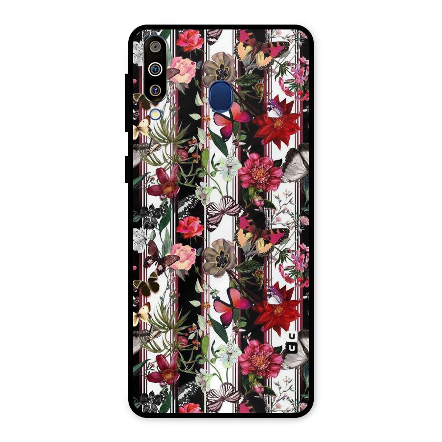 Butterfly Flowers Metal Back Case for Galaxy M30