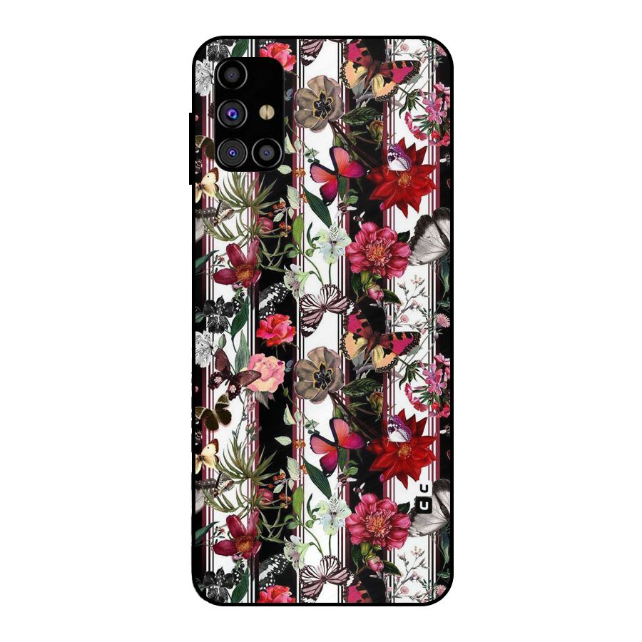 Butterfly Flowers Metal Back Case for Galaxy M31s