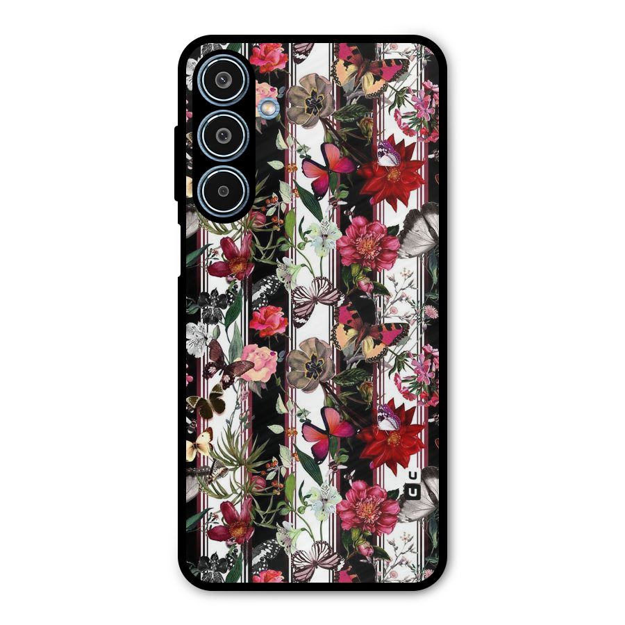 Butterfly Flowers Metal Back Case for Galaxy M35