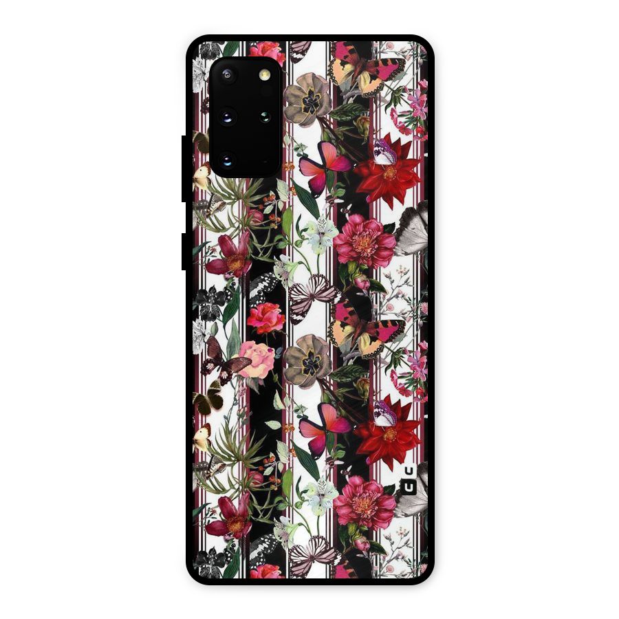 Butterfly Flowers Metal Back Case for Galaxy S20 Plus