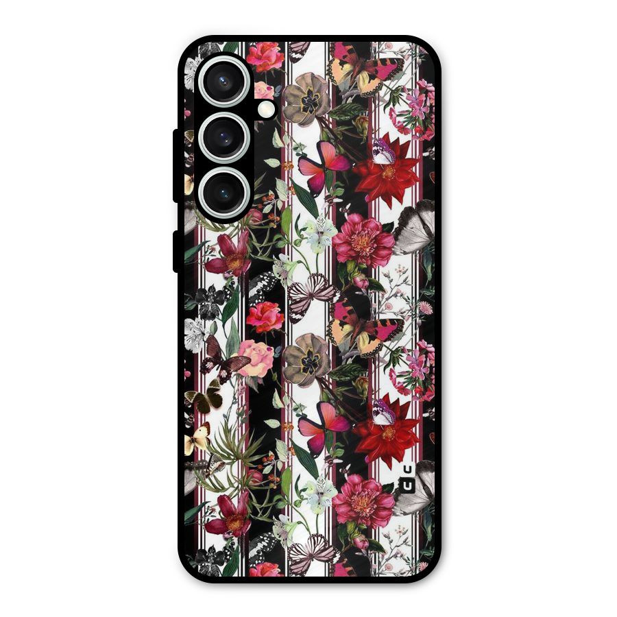 Butterfly Flowers Metal Back Case for Galaxy S23 FE