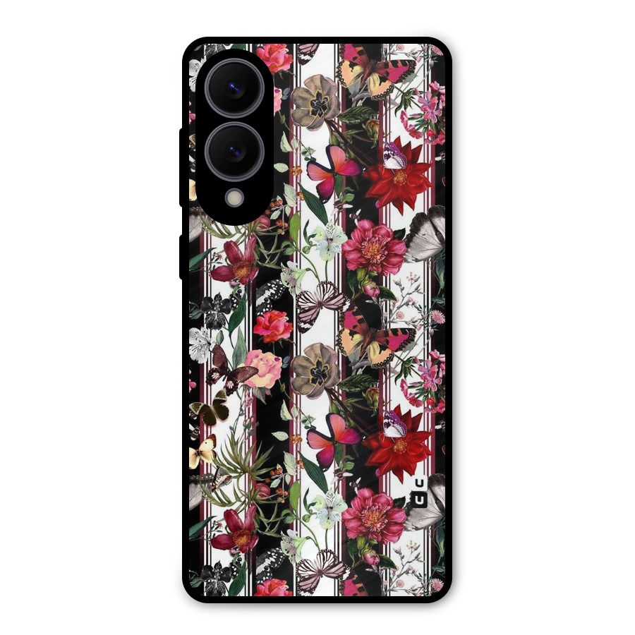 Butterfly Flowers Metal Back Case for Galaxy S25 Edge