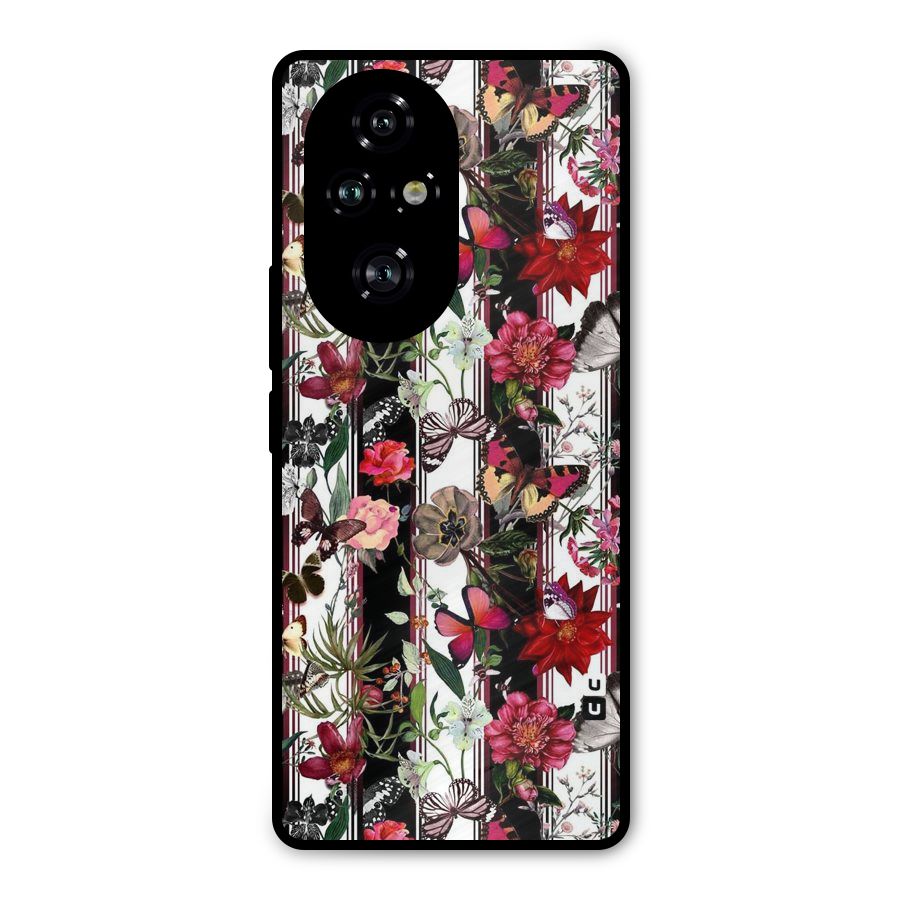 Butterfly Flowers Metal Back Case for Honor 200 Pro