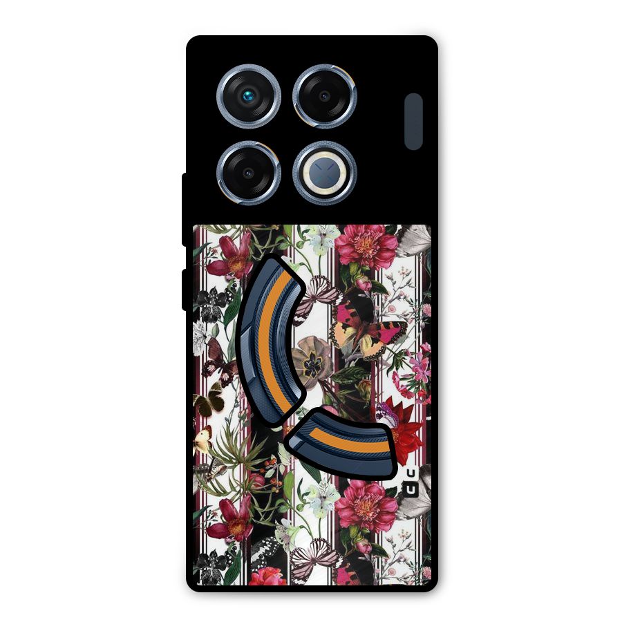 Butterfly Flowers Metal Back Case for Infinix GT 20 Pro