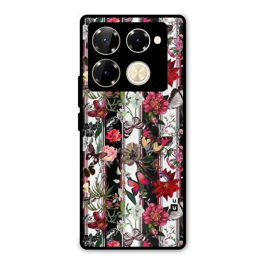 Butterfly Flowers Metal Back Case for Infinix Note 40 Pro