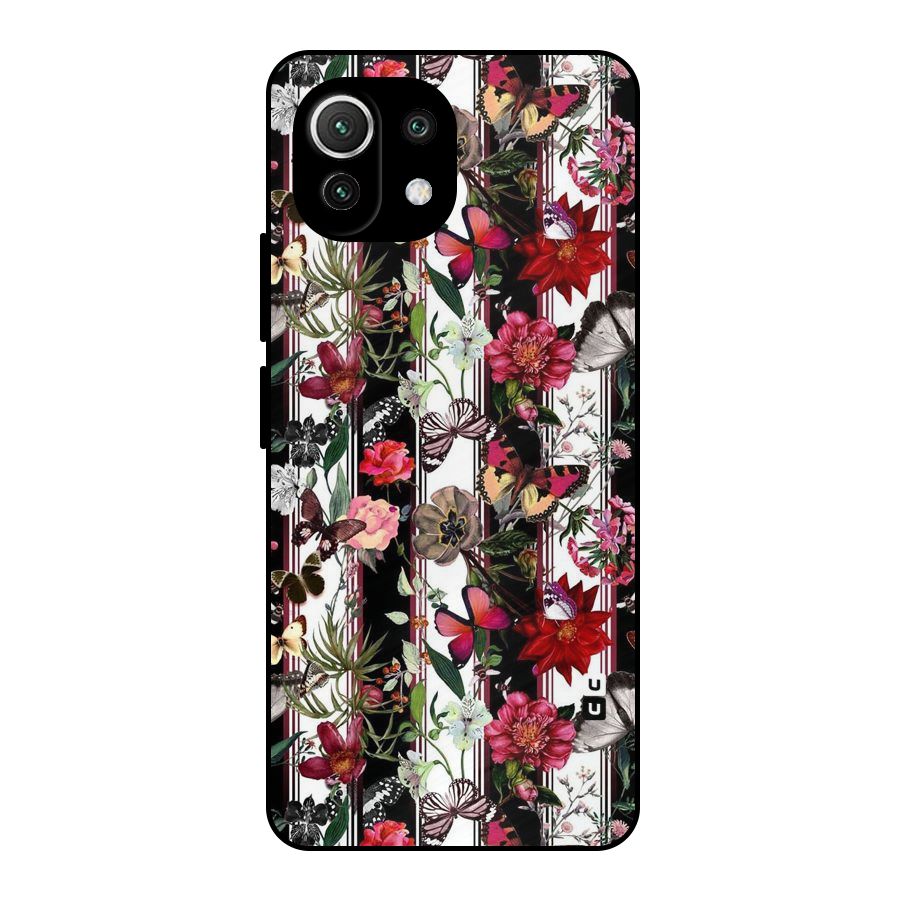 Butterfly Flowers Metal Back Case for Mi 11 Lite