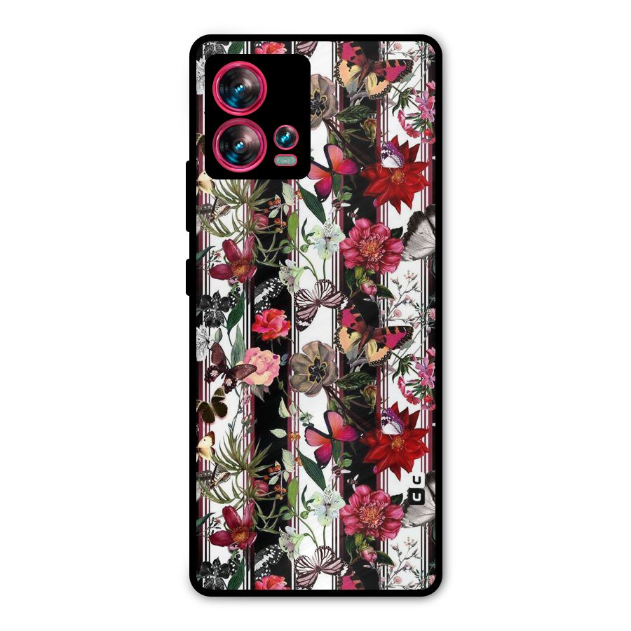 Butterfly Flowers Metal Back Case for Motorola Edge 30 Fusion