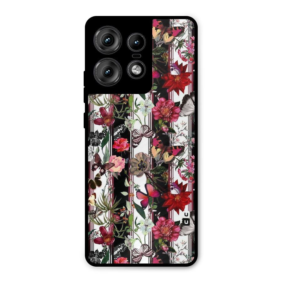 Butterfly Flowers Metal Back Case for Motorola Edge 50 Pro