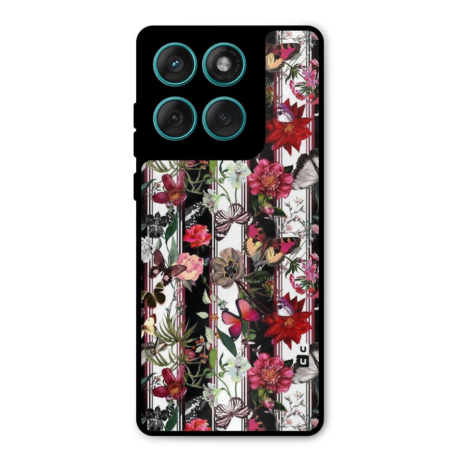 Butterfly Flowers Metal Back Case for Motorola Edge 60 Fusion