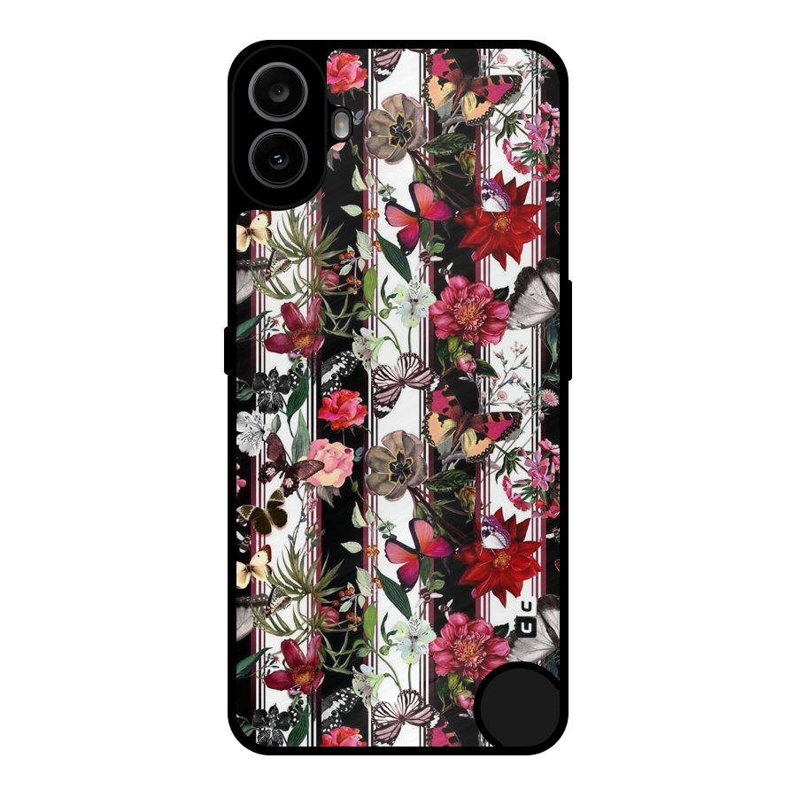 Butterfly Flowers Metal Back Case for Nothing CMF Phone 1