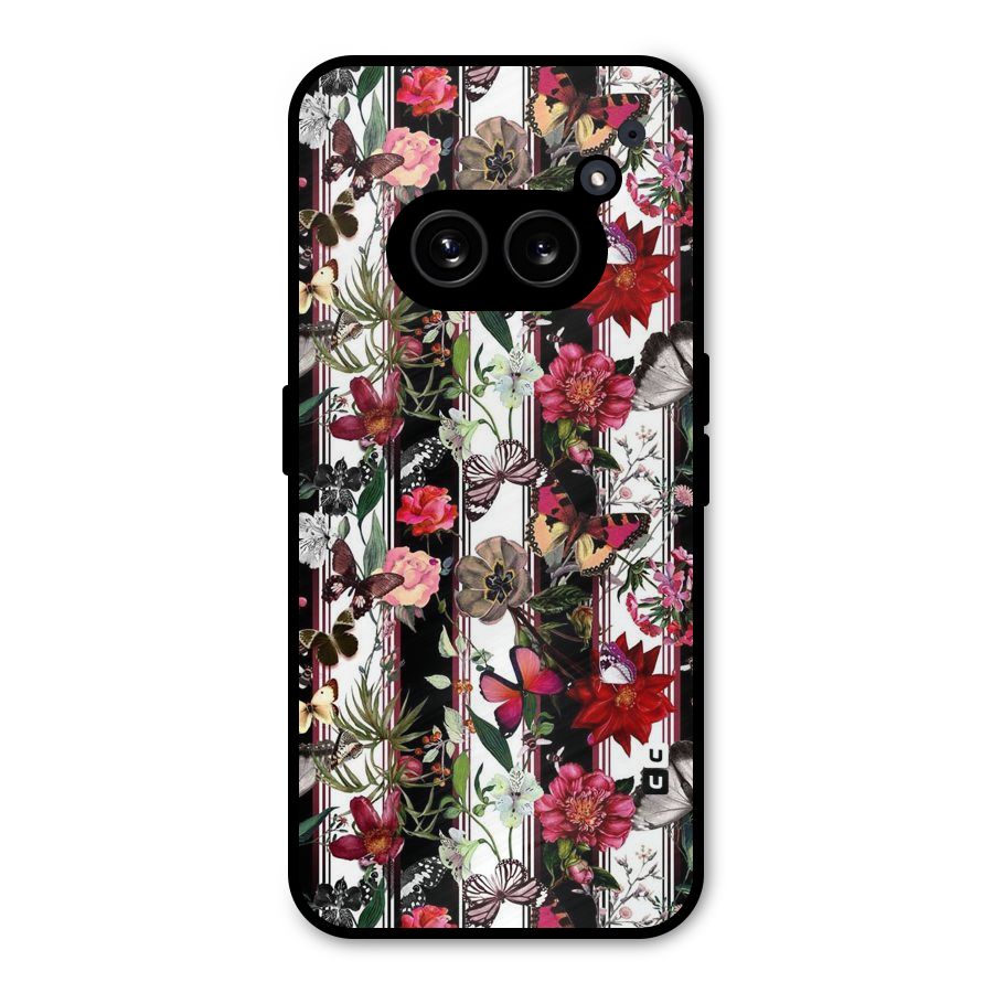 Butterfly Flowers Metal Back Case for Nothing Phone 2a Plus