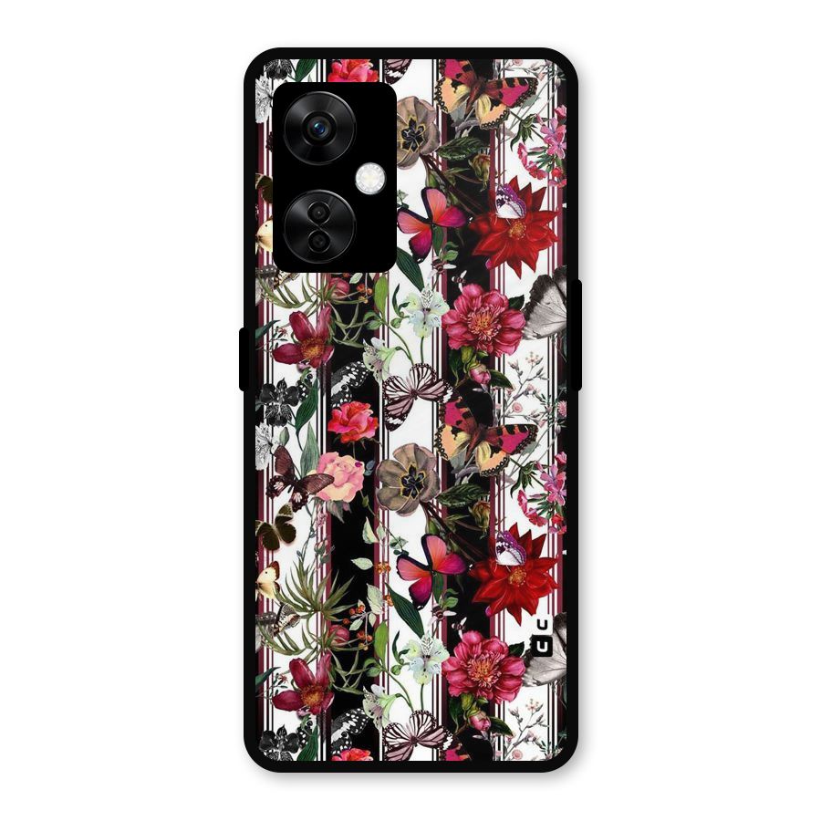 Butterfly Flowers Metal Back Case for OnePlus Nord CE 3 Lite
