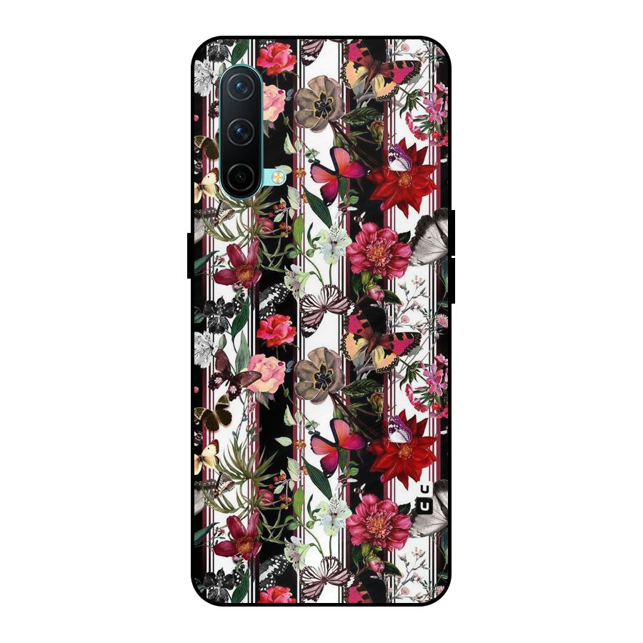Butterfly Flowers Metal Back Case for OnePlus Nord CE 5G