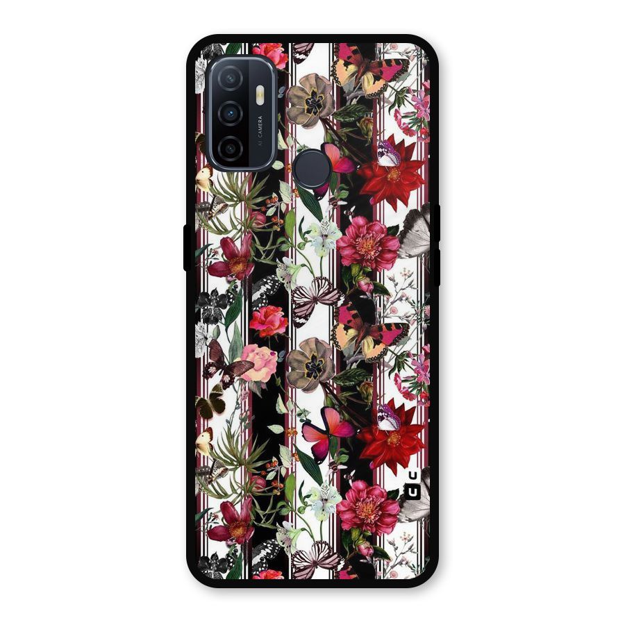 Butterfly Flowers Metal Back Case for Oppo A53