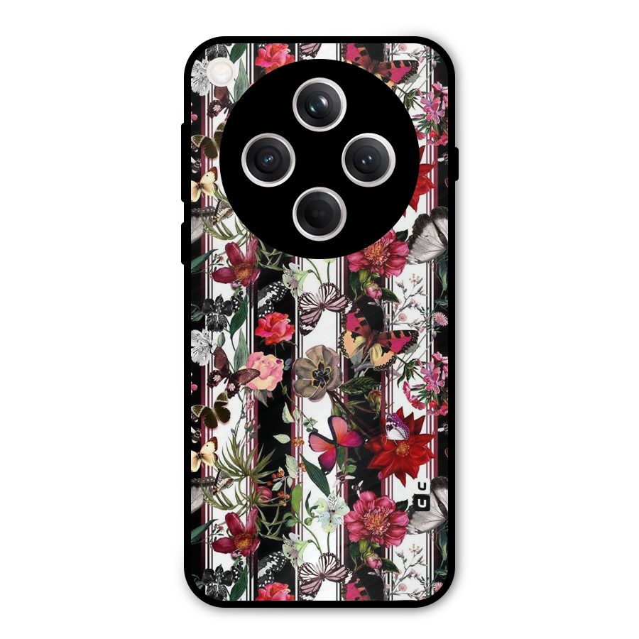 Butterfly Flowers Metal Back Case for Oppo Find X8