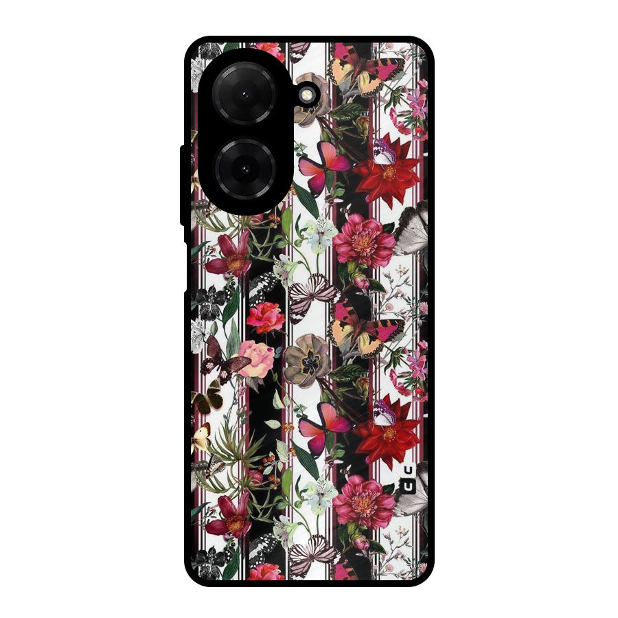 Butterfly Flowers Metal Back Case for Poco C71