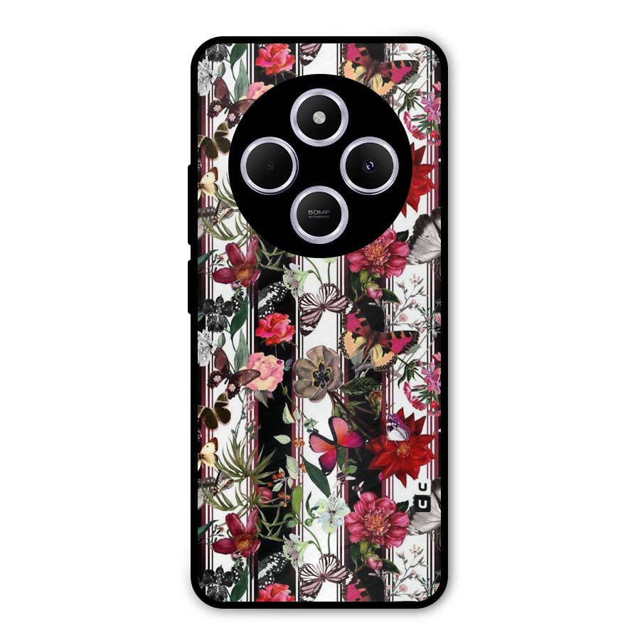 Butterfly Flowers Metal Back Case for Poco C75 5G