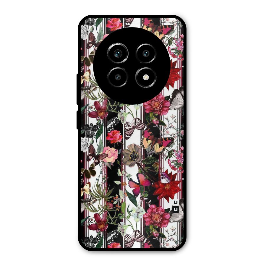Butterfly Flowers Metal Back Case for Realme 13 Pro