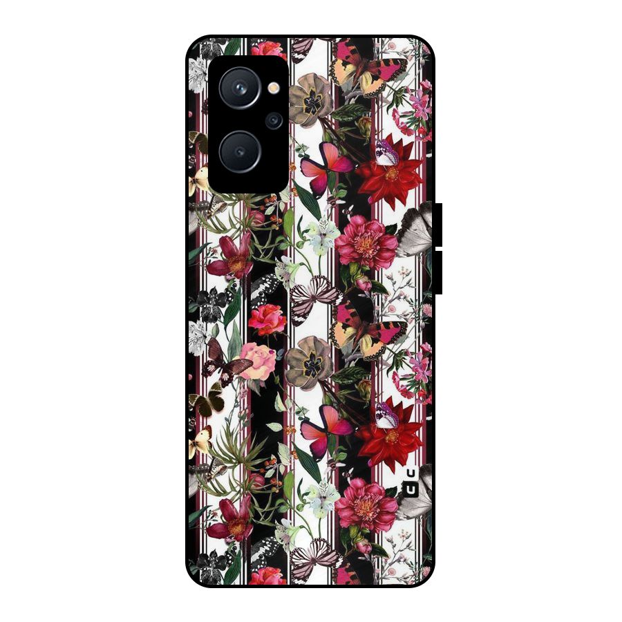 Butterfly Flowers Metal Back Case for Realme 9i 5G