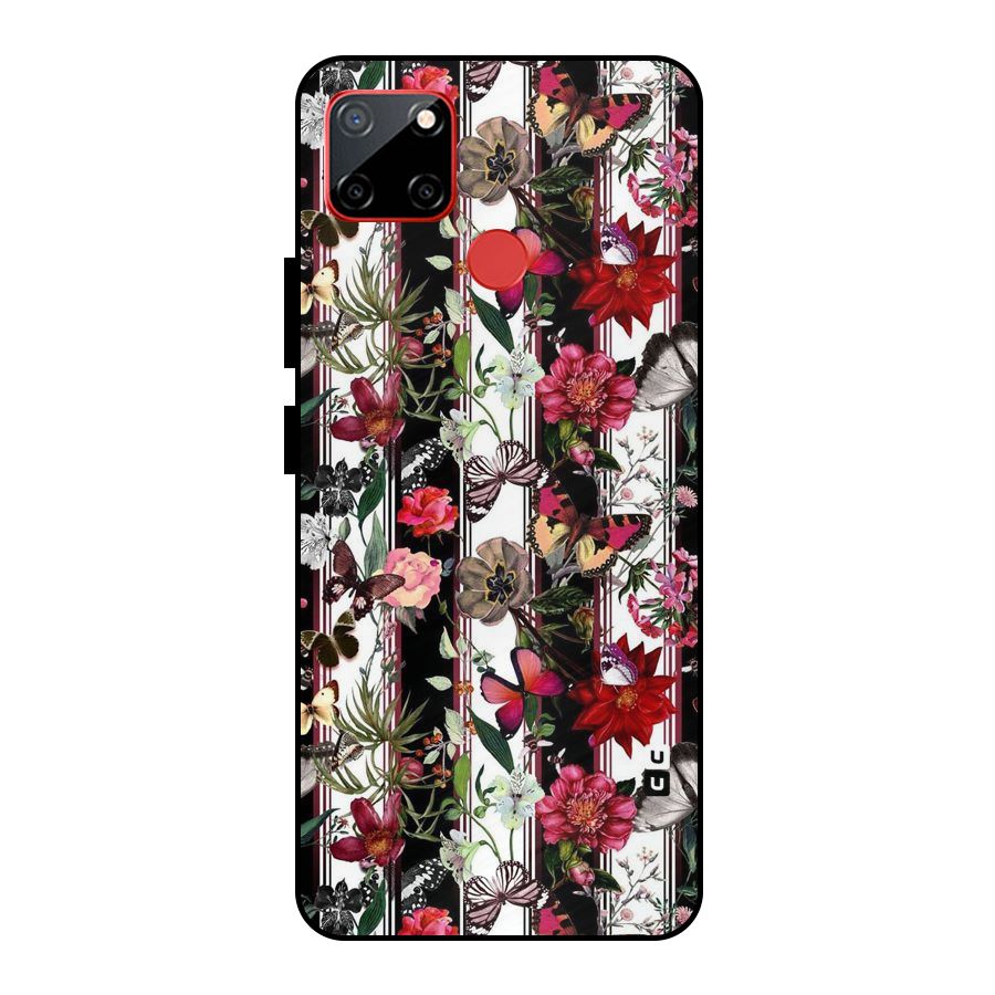Butterfly Flowers Metal Back Case for Realme C12