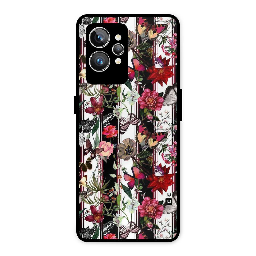 Butterfly Flowers Metal Back Case for Realme GT2 Pro