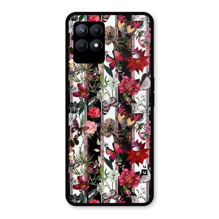 Butterfly Flowers Metal Back Case for Realme Narzo 50