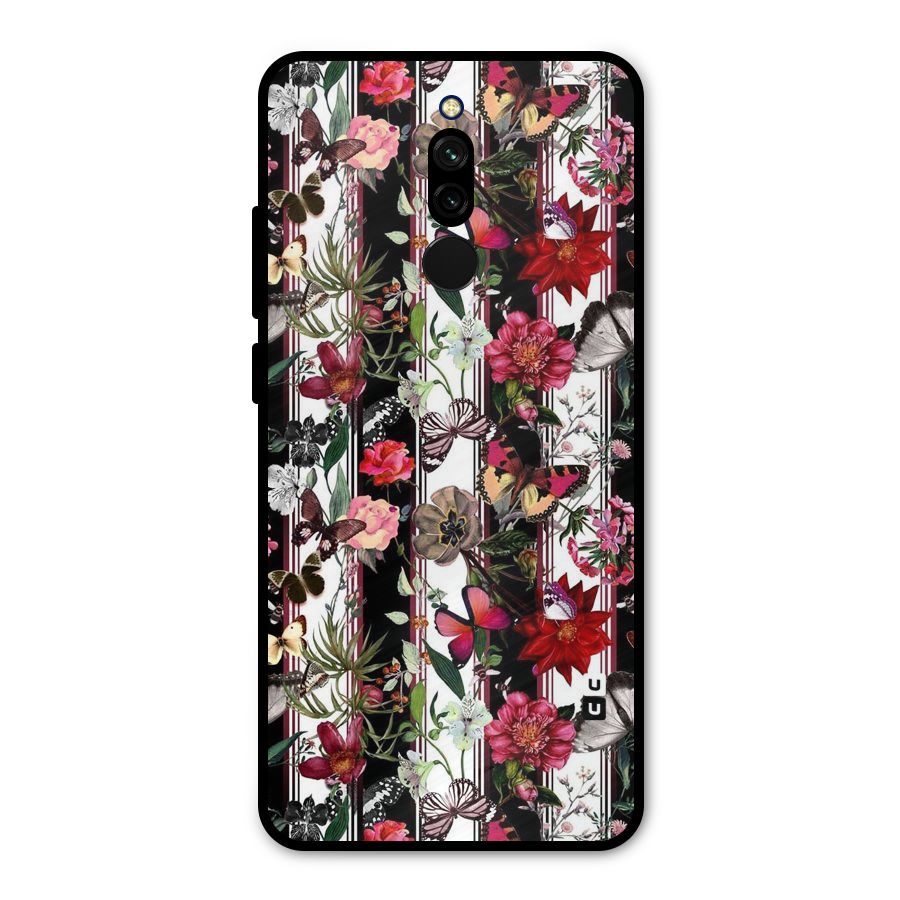 Butterfly Flowers Metal Back Case for Redmi 8