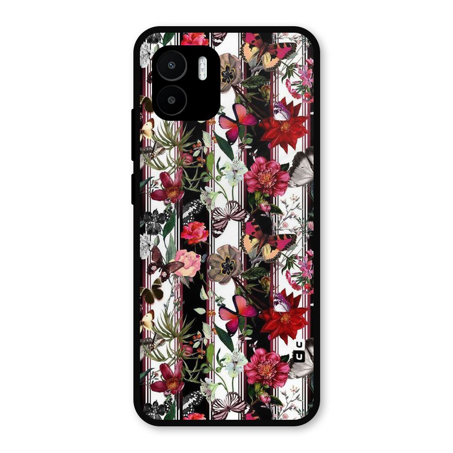 Butterfly Flowers Metal Back Case for Redmi A2