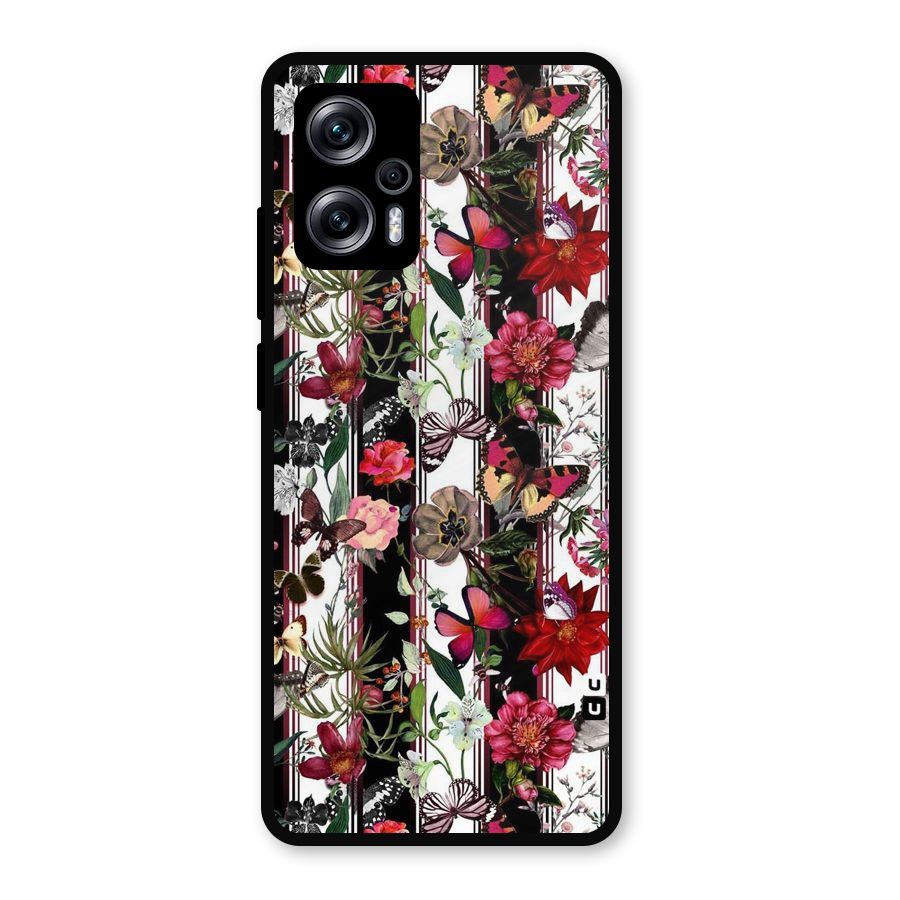 Butterfly Flowers Metal Back Case for Redmi K50i
