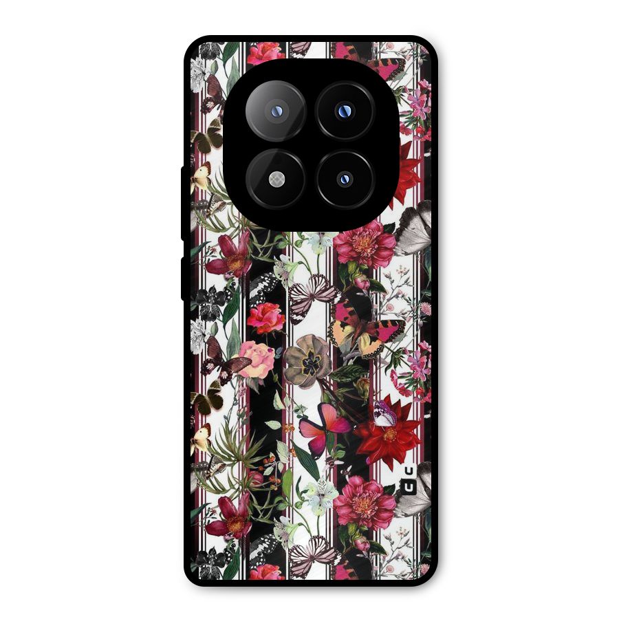 Butterfly Flowers Metal Back Case for Redmi Note 14 Pro Plus 5G
