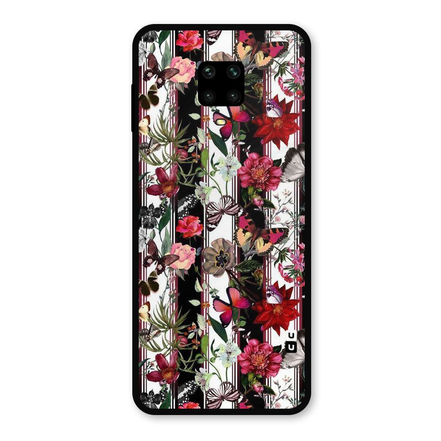 Butterfly Flowers Metal Back Case for Redmi Note 9 Pro Max