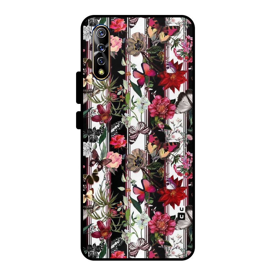Butterfly Flowers Metal Back Case for Vivo S1